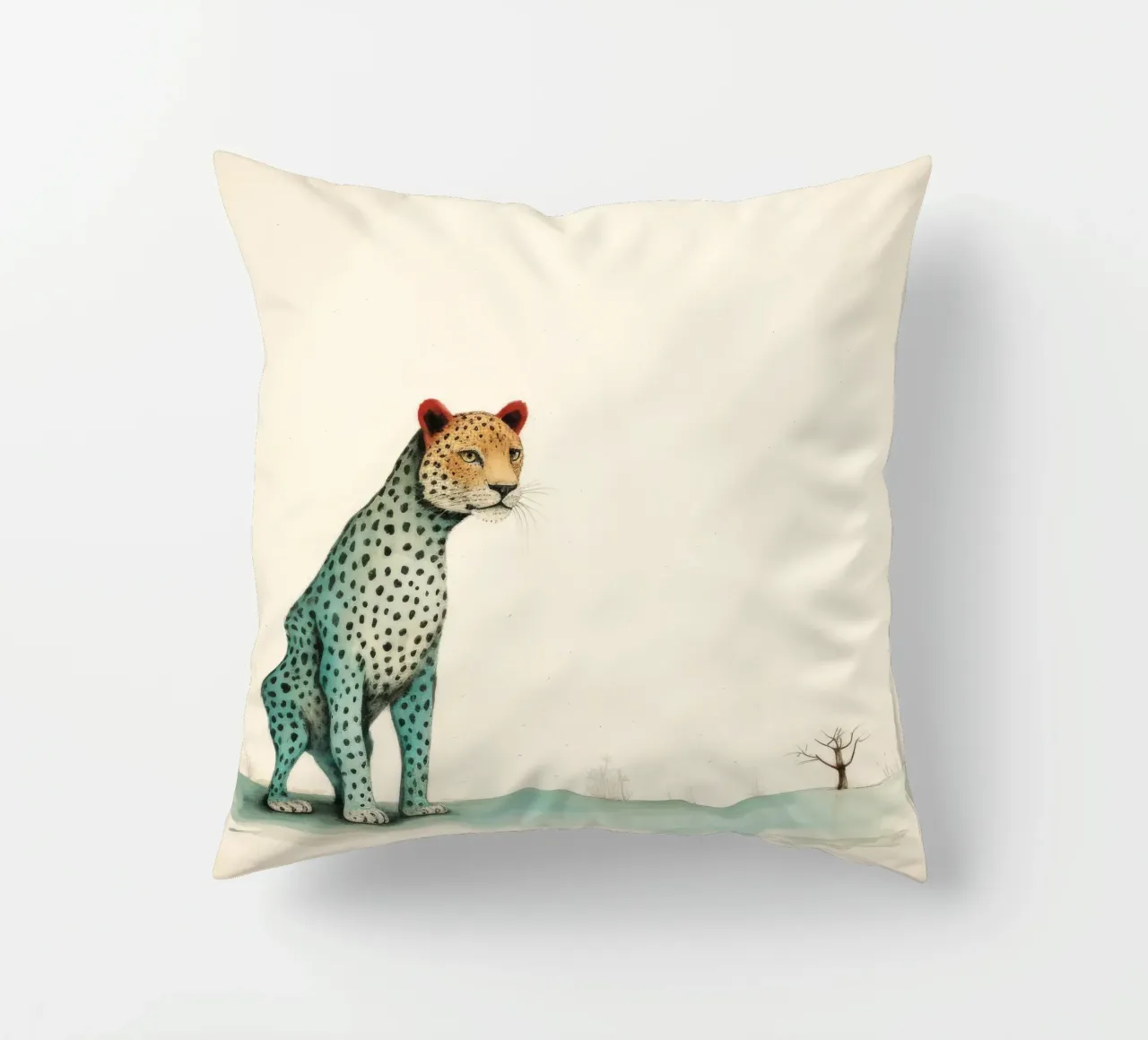 Minimal Leopard 1 cuscino da Minimal Animal Art