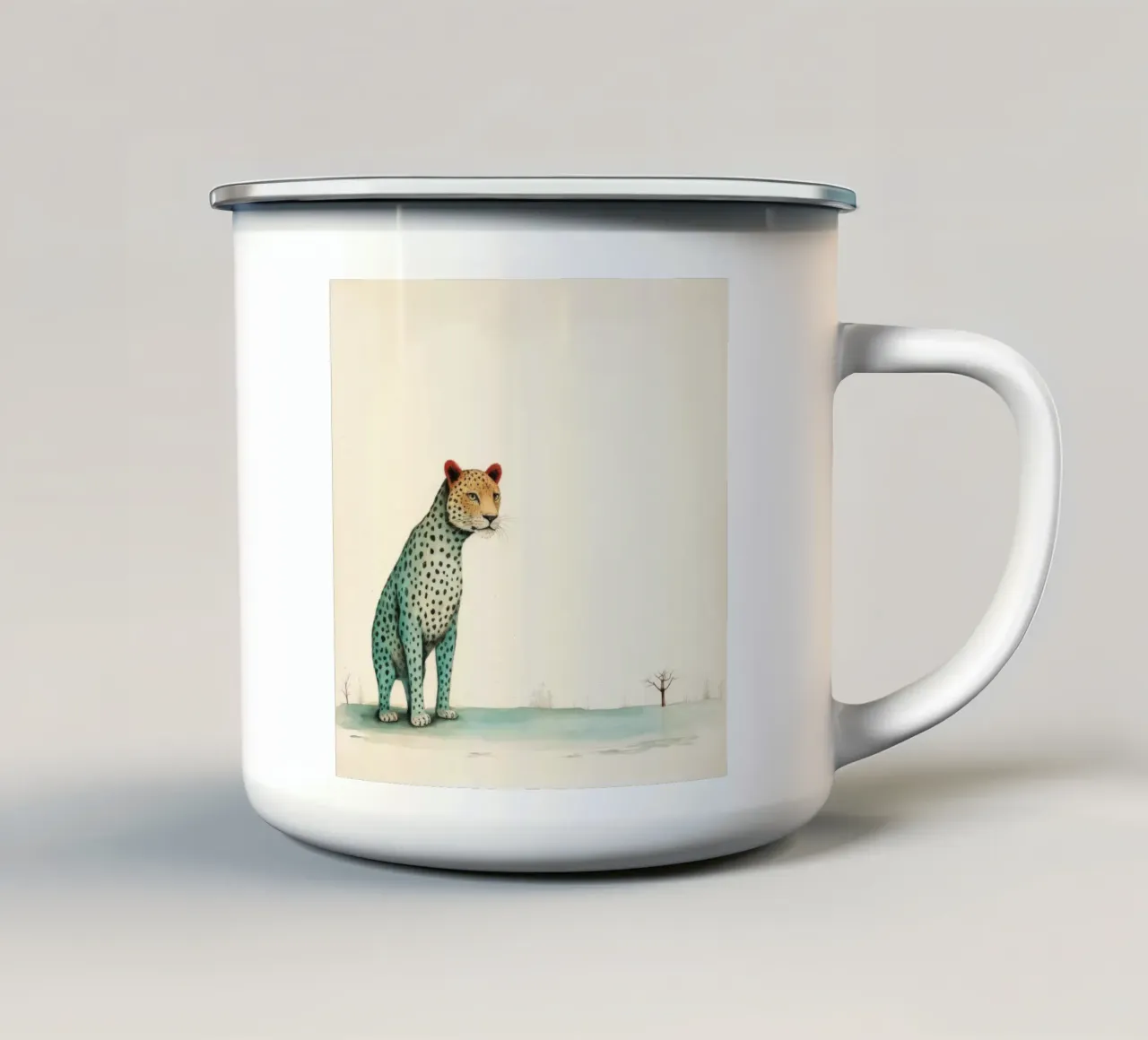 Minimal Leopard 1 tazza in smalto da Minimal Animal Art