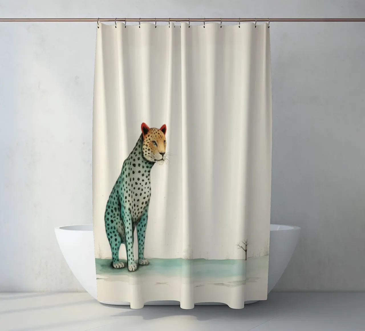 Minimal Leopard 1 tenda da doccia da Minimal Animal Art