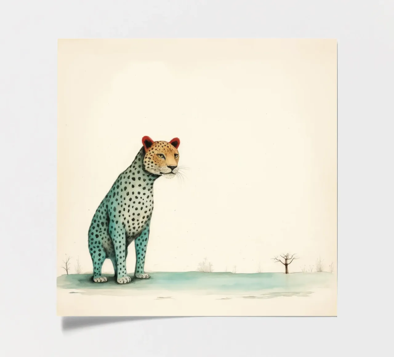Minimal Leopard 1 foglio adesivo da Minimal Animal Art