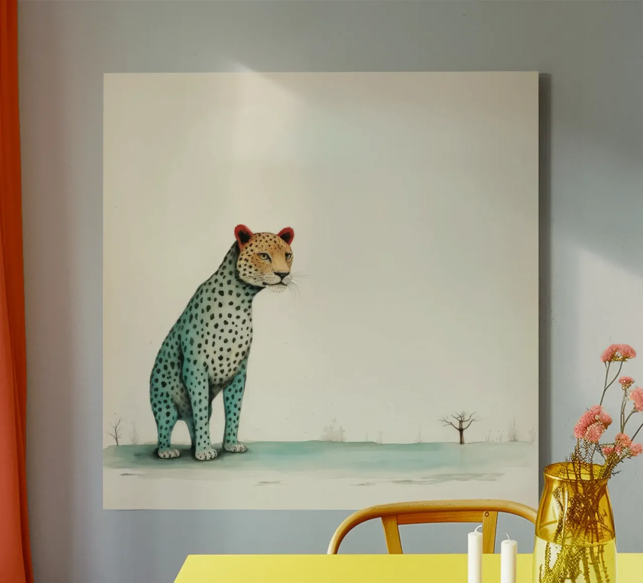 Minimal Leopard 1 tela da Minimal Animal Art