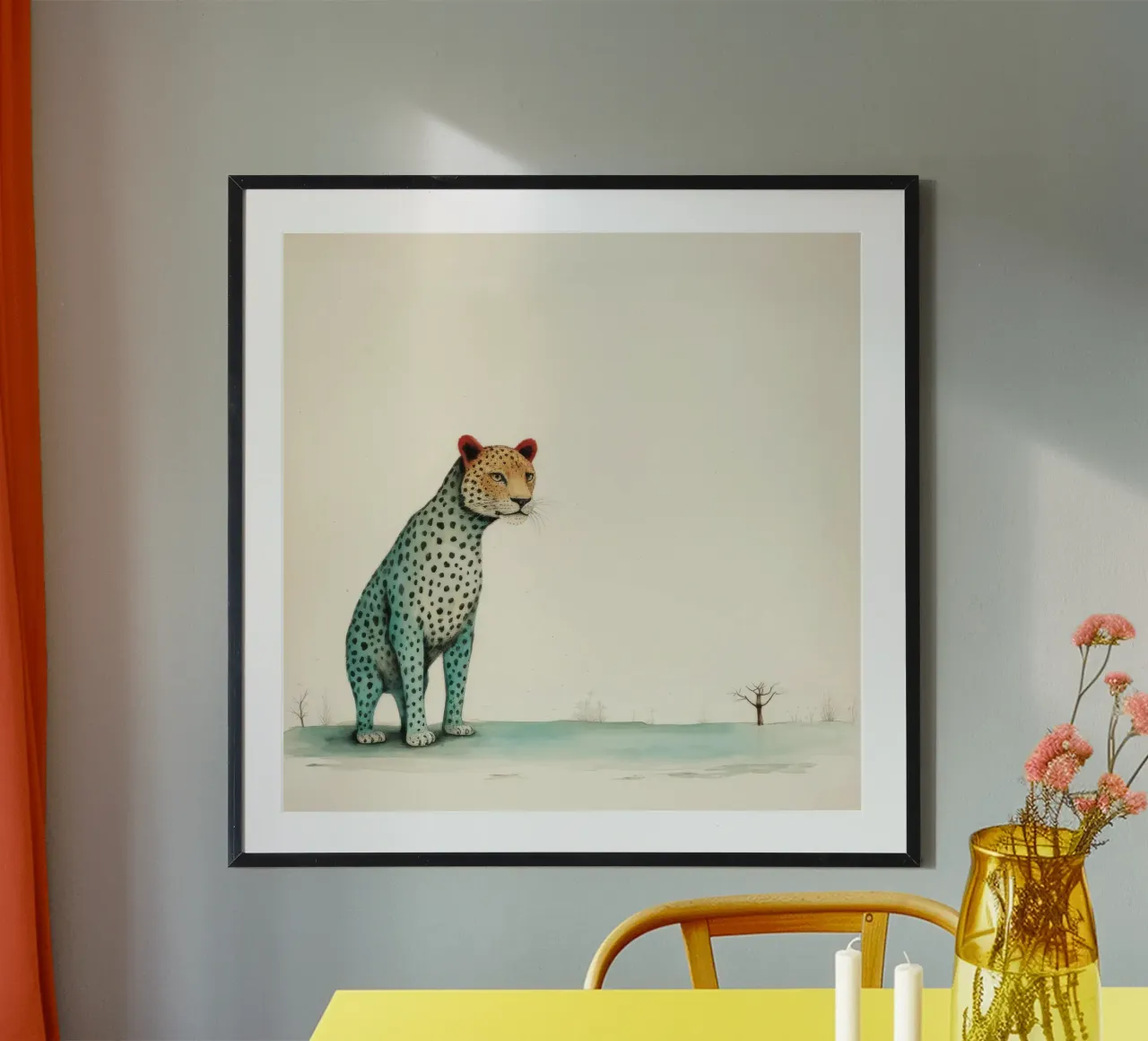 Minimal Leopard 1 carta hahnemühle da Minimal Animal Art