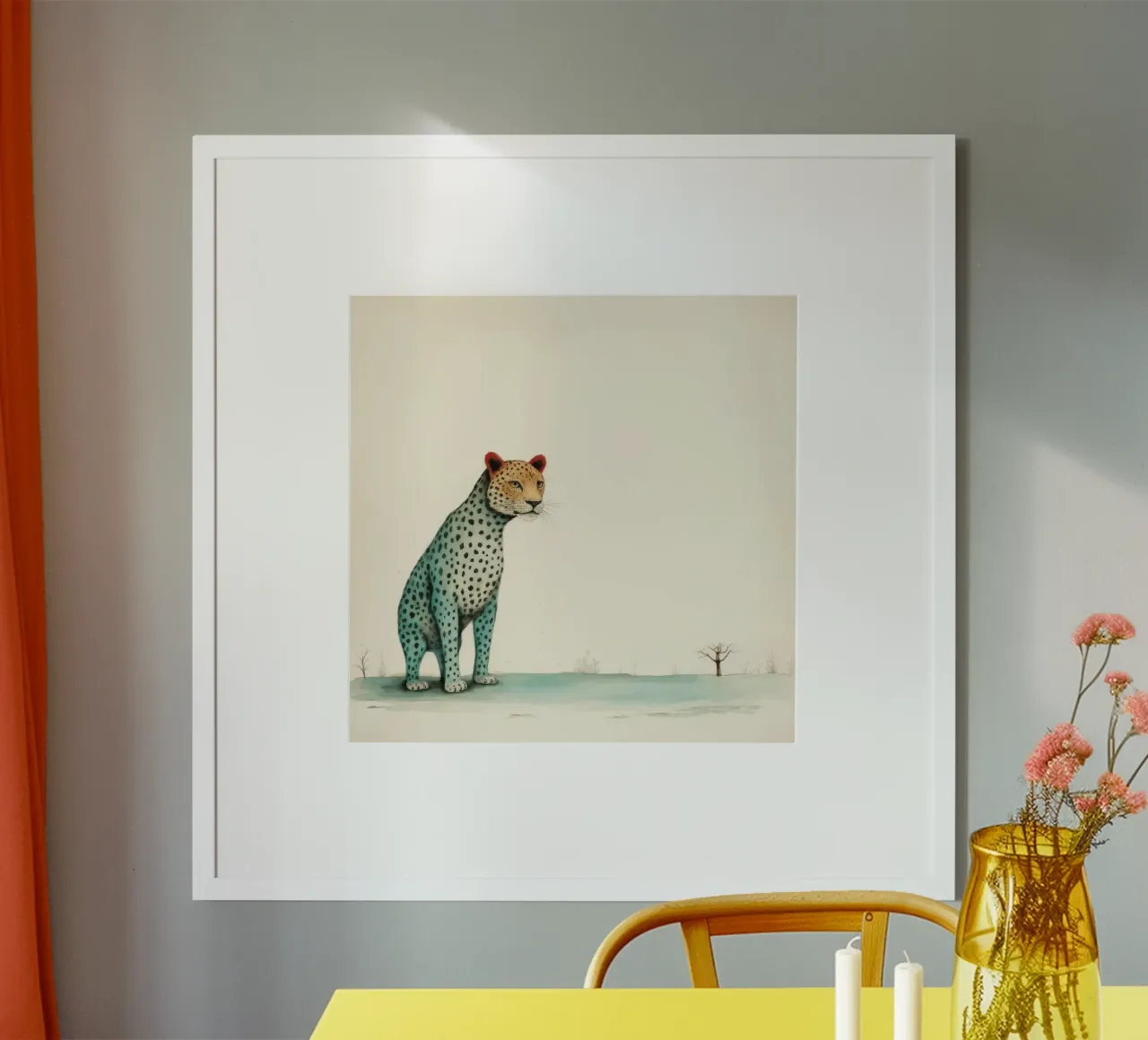 Minimal Leopard 1 carta hahnemühle da Minimal Animal Art