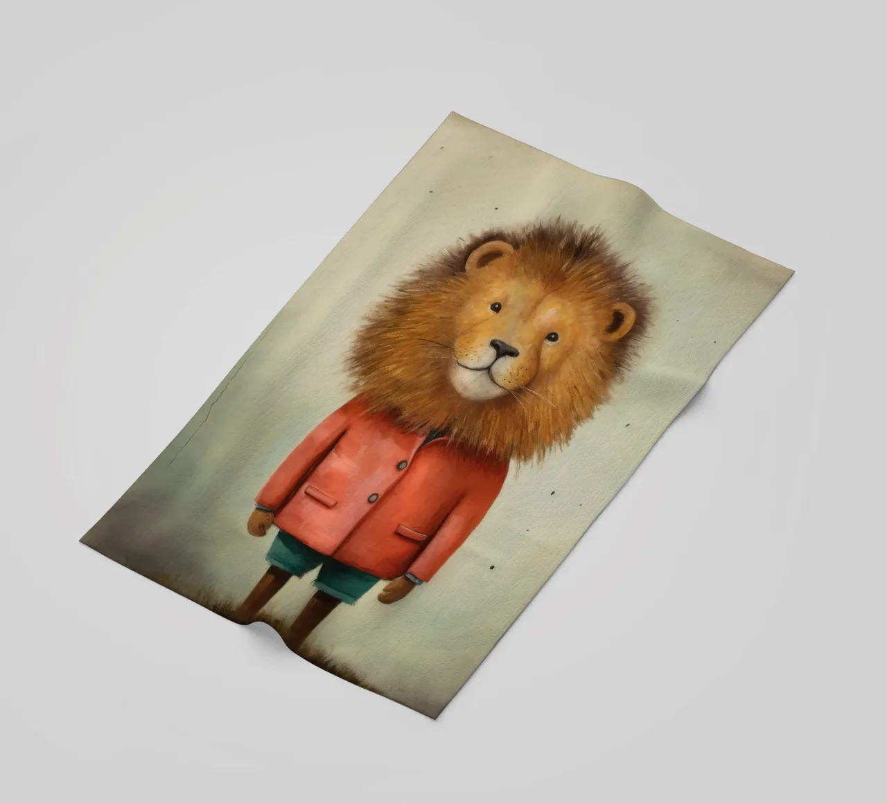 Minimo Leone telo mare da Minimal Animal Art