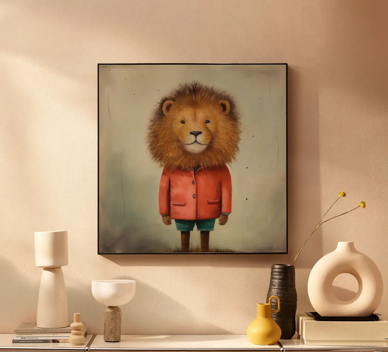 Leone minimo 2 alluminio dibond da Minimal Animal Art