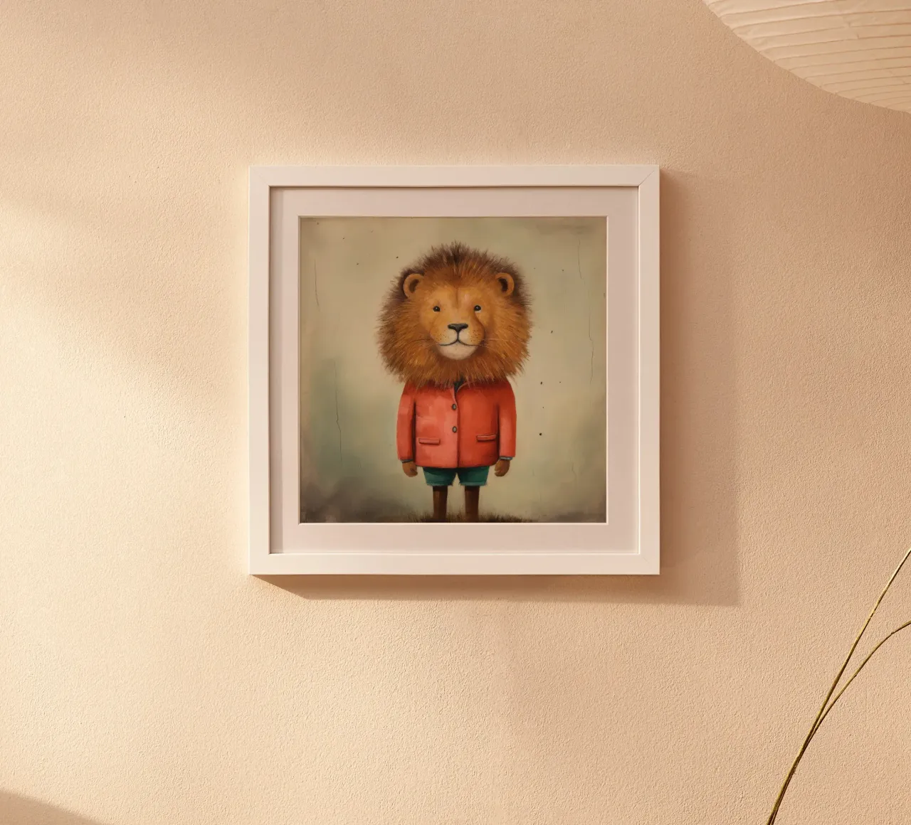Minimaal Lion poster van Minimal Animal Art