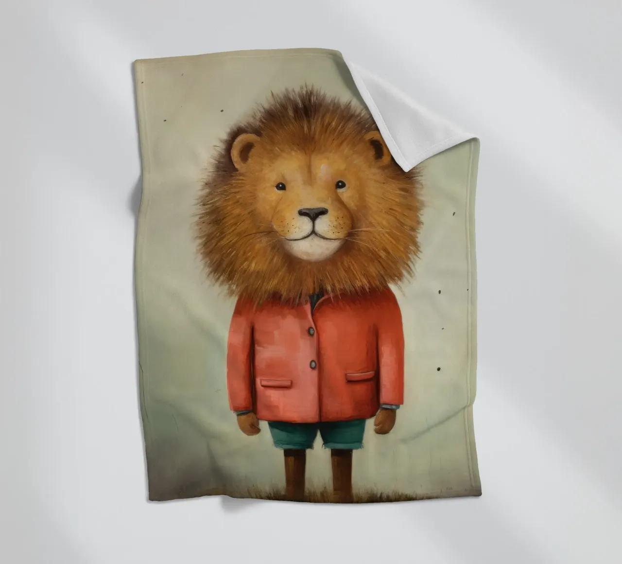 Leone minimo 2 coperta in pile da Minimal Animal Art