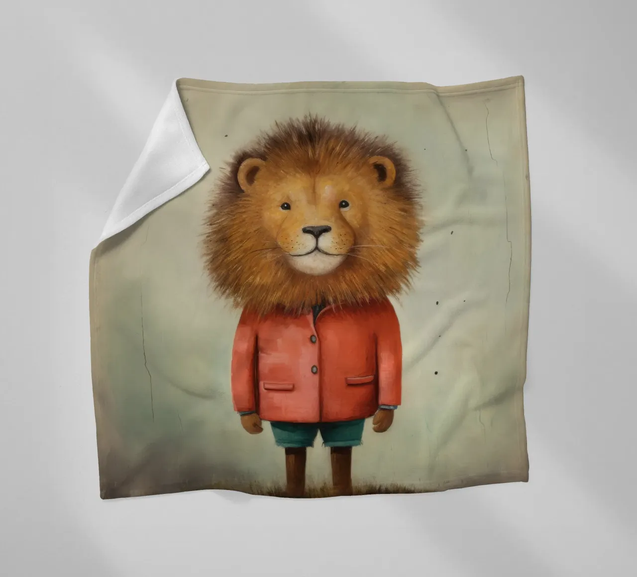 Leone minimo 2 coperta in pile da Minimal Animal Art