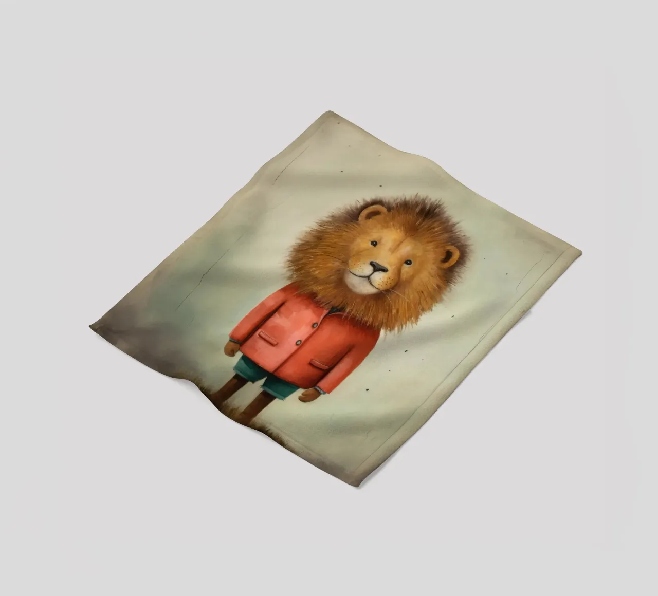 Leone minimo 2 coperta in pile da Minimal Animal Art