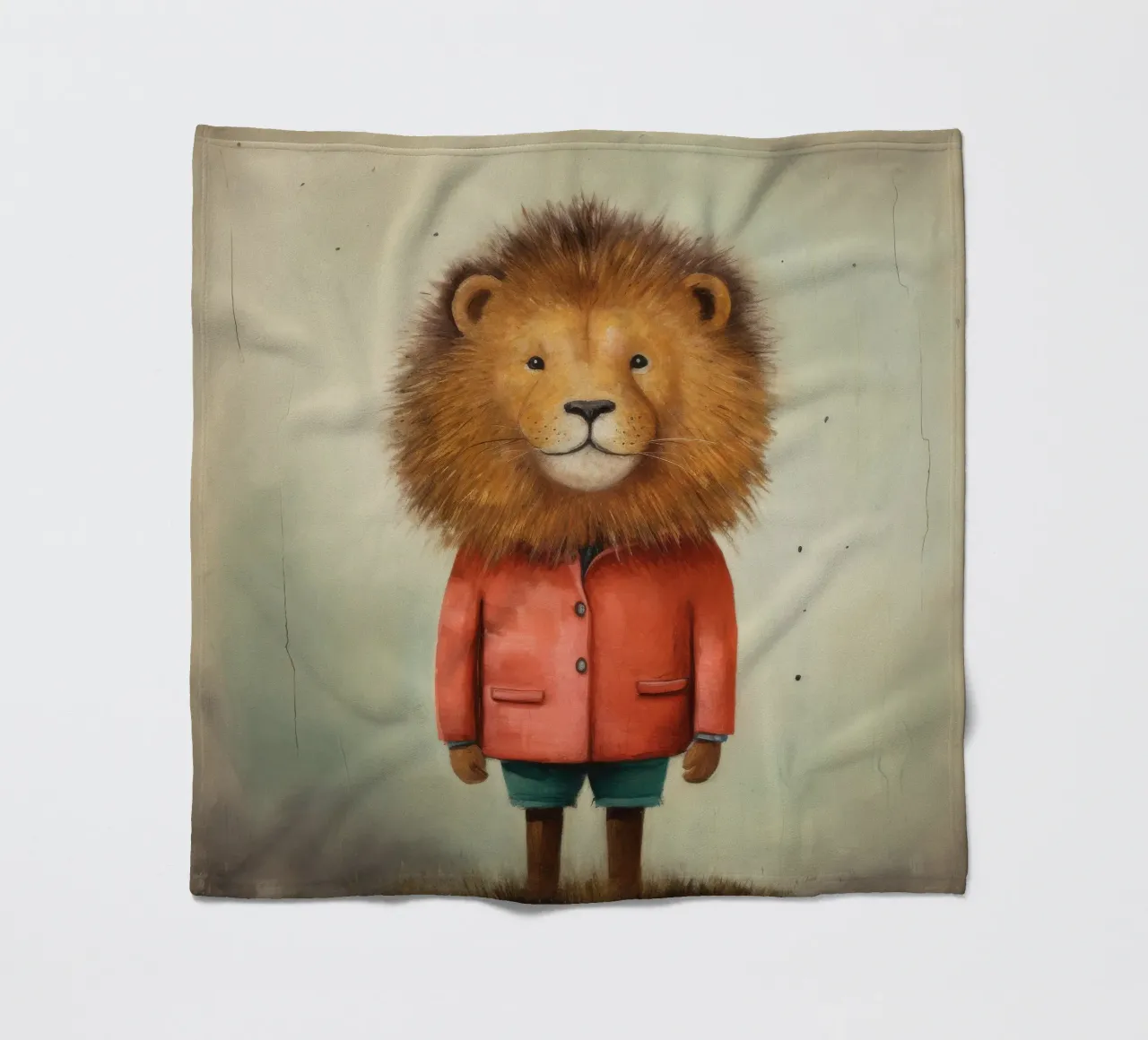 Leone minimo 2 coperta in pile da Minimal Animal Art
