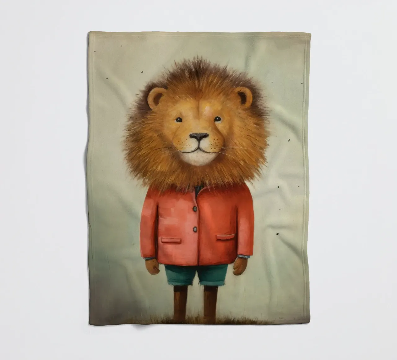 Leone minimo 2 coperta in pile da Minimal Animal Art