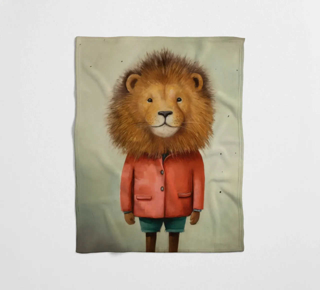 Leone minimo 2 coperta in pile da Minimal Animal Art
