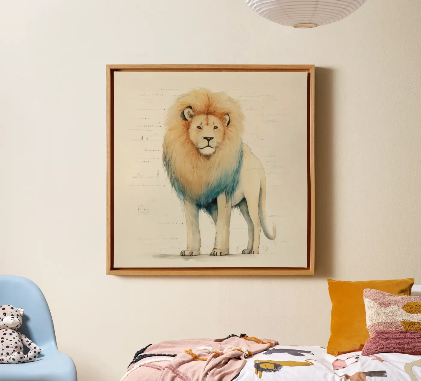 Minimo Leone tela da Minimal Animal Art