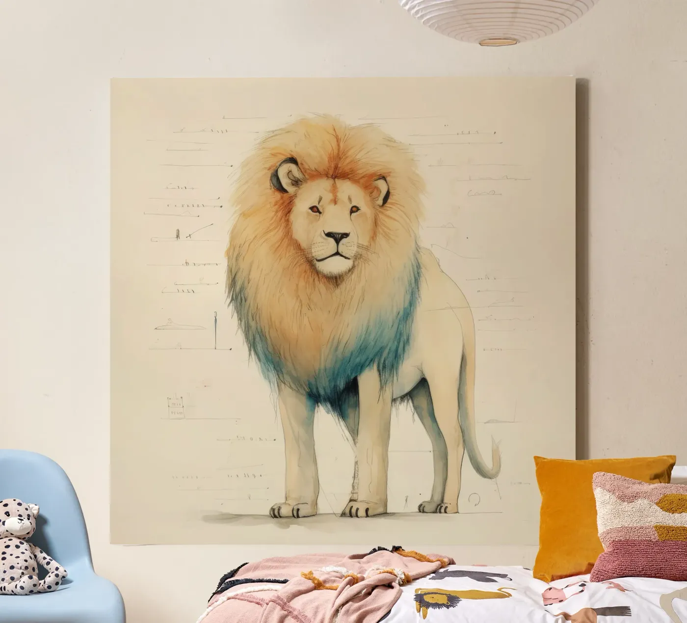 Minimo Leone tela da Minimal Animal Art