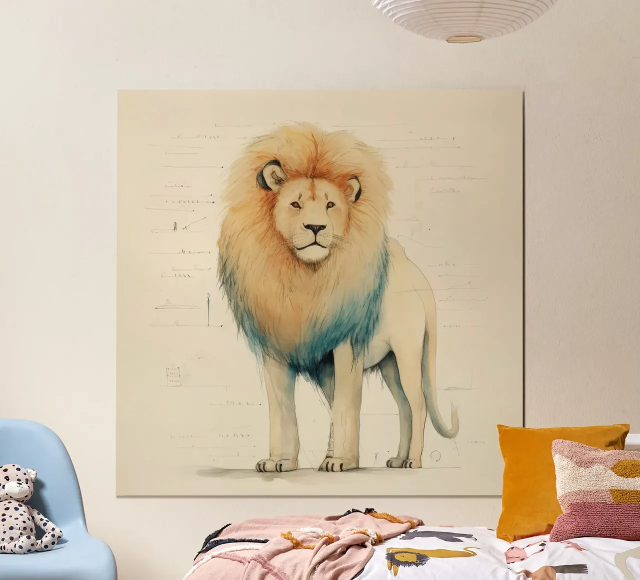 Leone minimo 3 poster da Minimal Animal Art