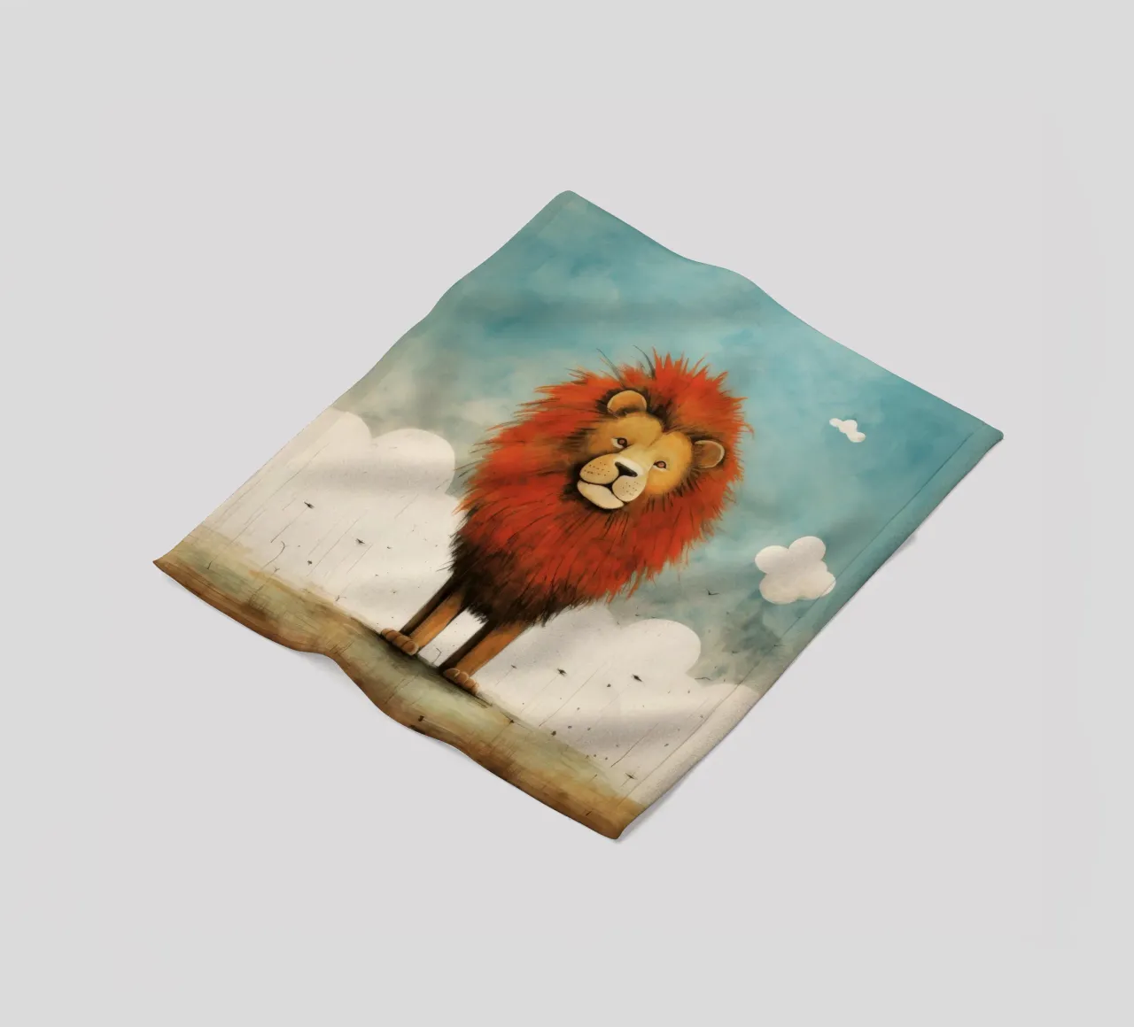 Leone minimo 1 coperta in pile da Minimal Animal Art