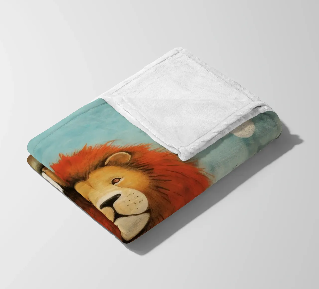 Leone minimo 1 coperta in pile da Minimal Animal Art