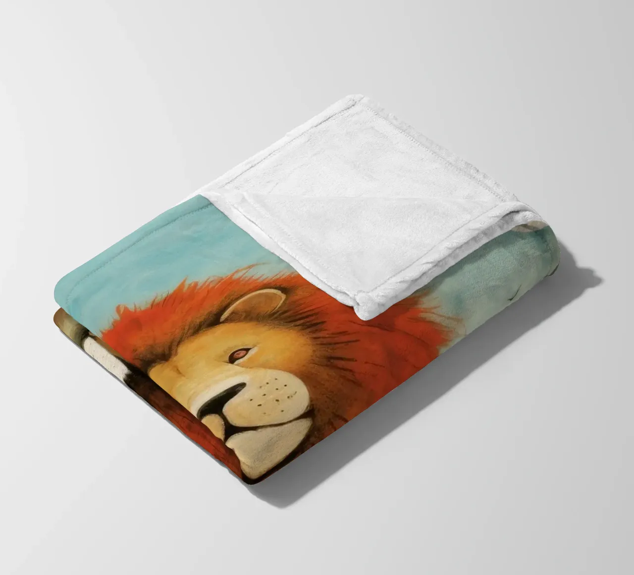 Leone minimo 1 coperta in pile da Minimal Animal Art