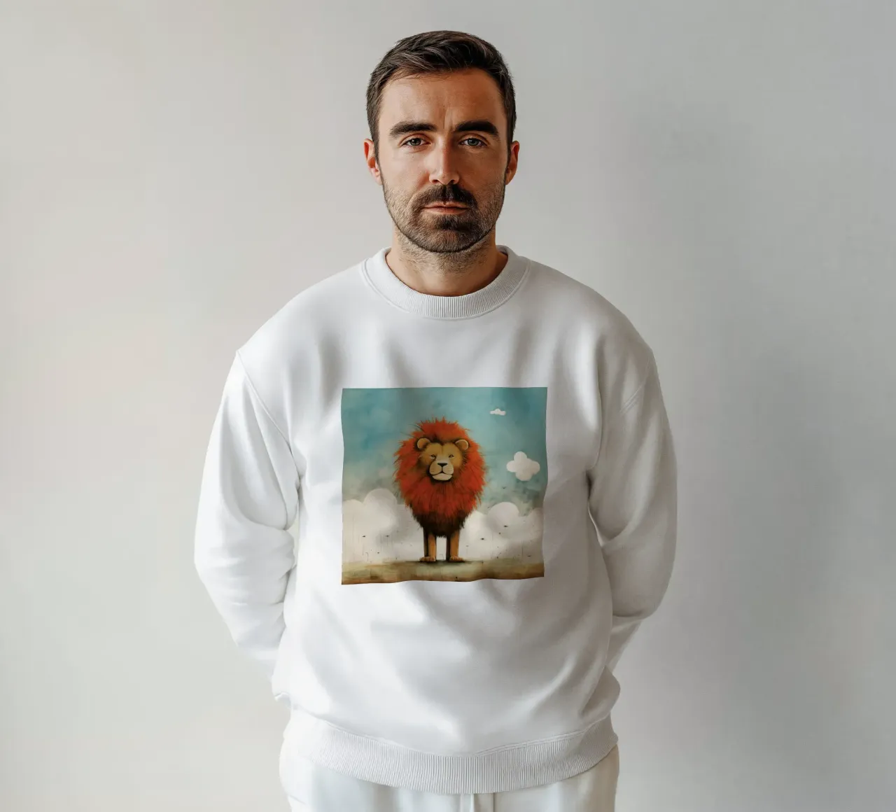Leone minimo 1 felpa da Minimal Animal Art