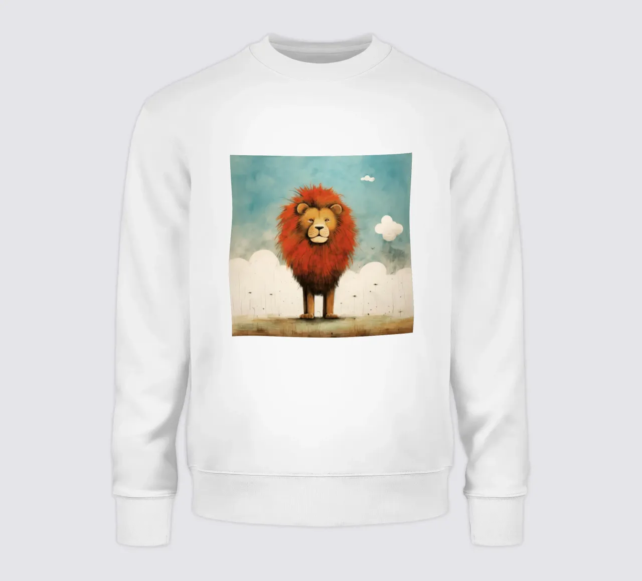 Minimale leeuw 1 sweatshirt van Minimal Animal Art