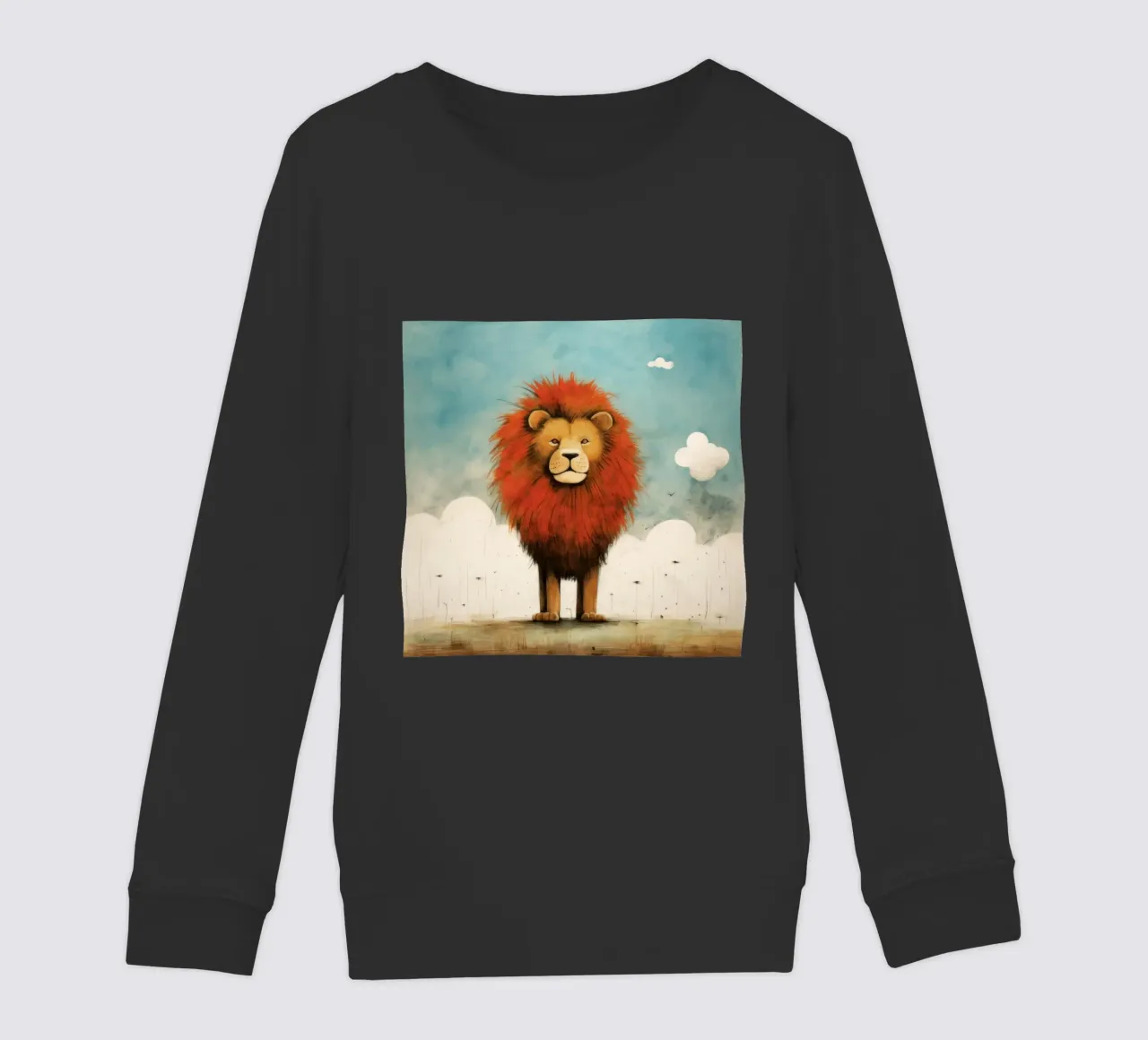 Leone minimo 1 felpa bambino da Minimal Animal Art