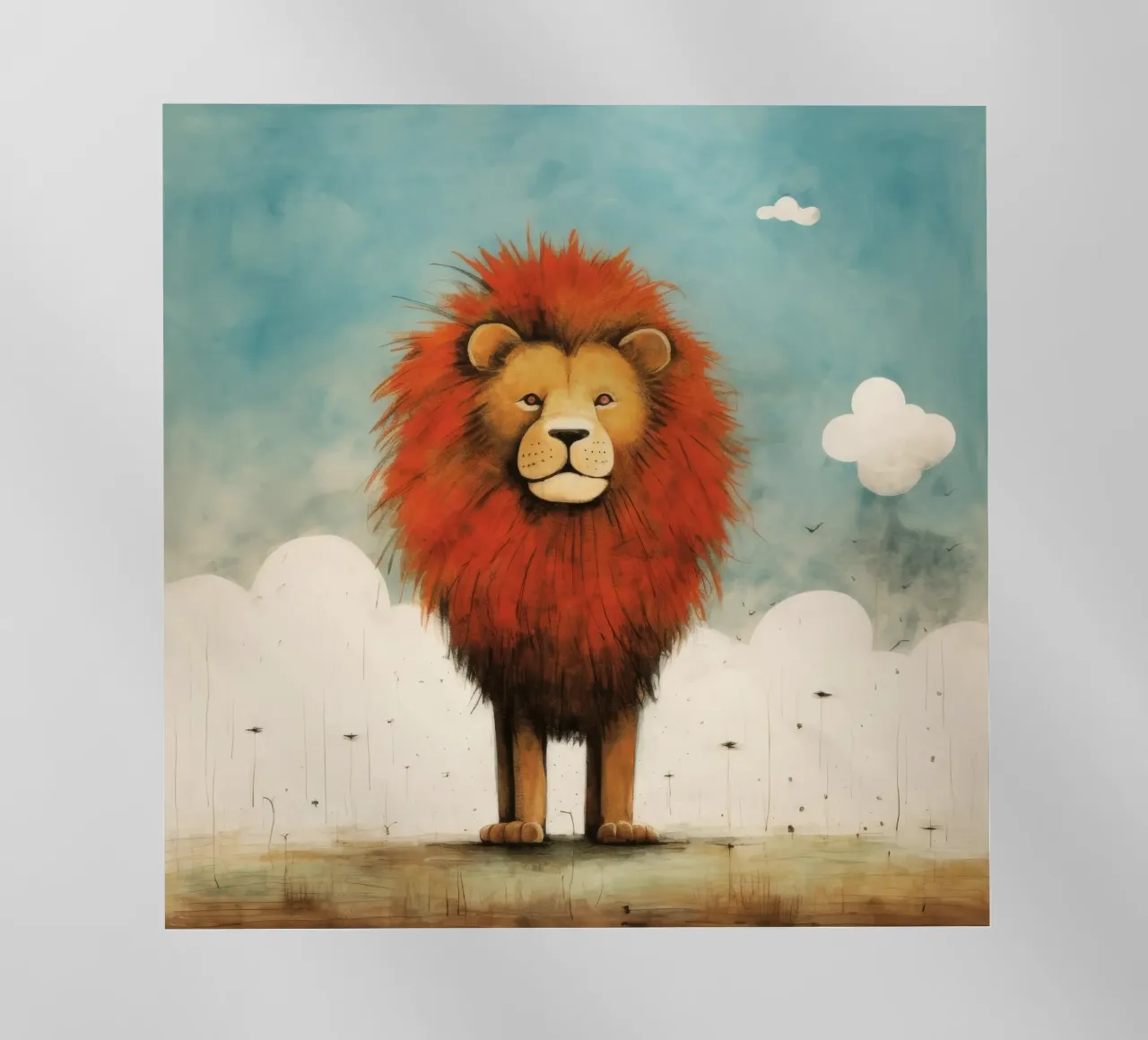 Leone minimo 1 pellicola backlit da Minimal Animal Art