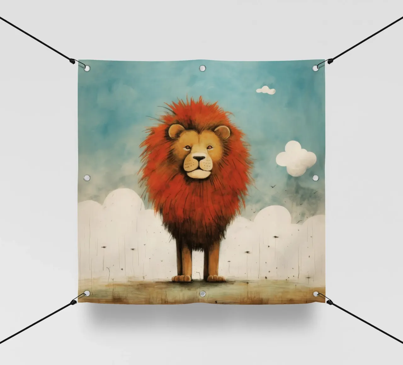 Leone minimo 1 telo in pvc da Minimal Animal Art