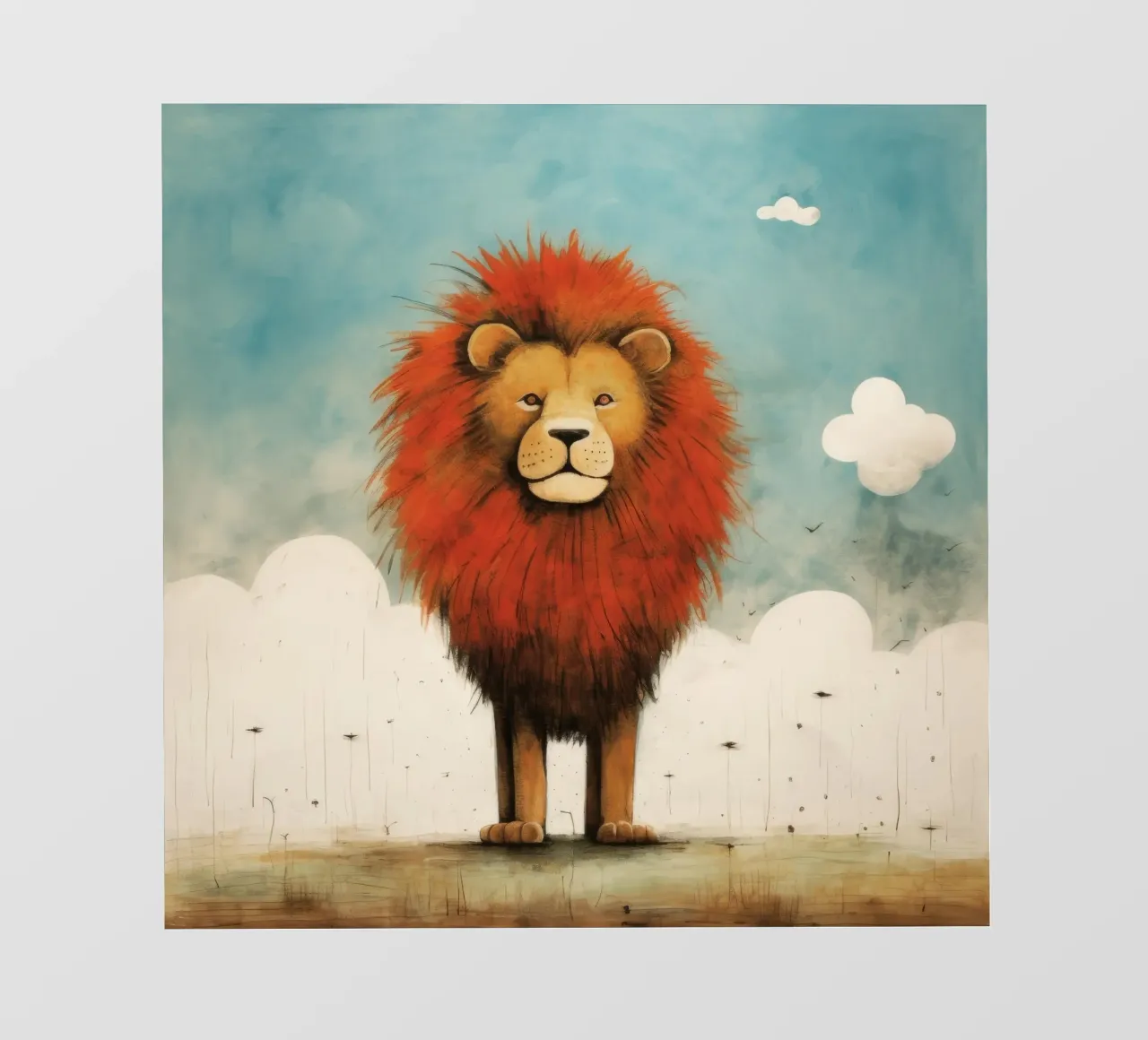 Leone minimo 1 telo in pvc da Minimal Animal Art