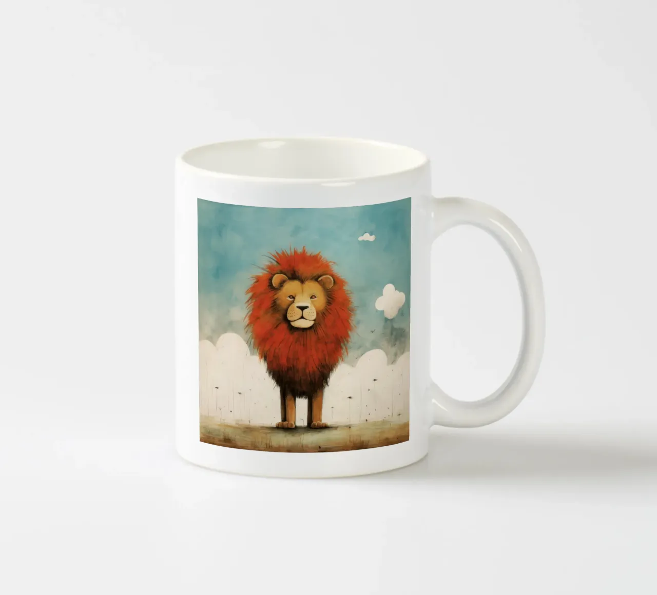 Leone minimo 1 tazza in ceramica da Minimal Animal Art