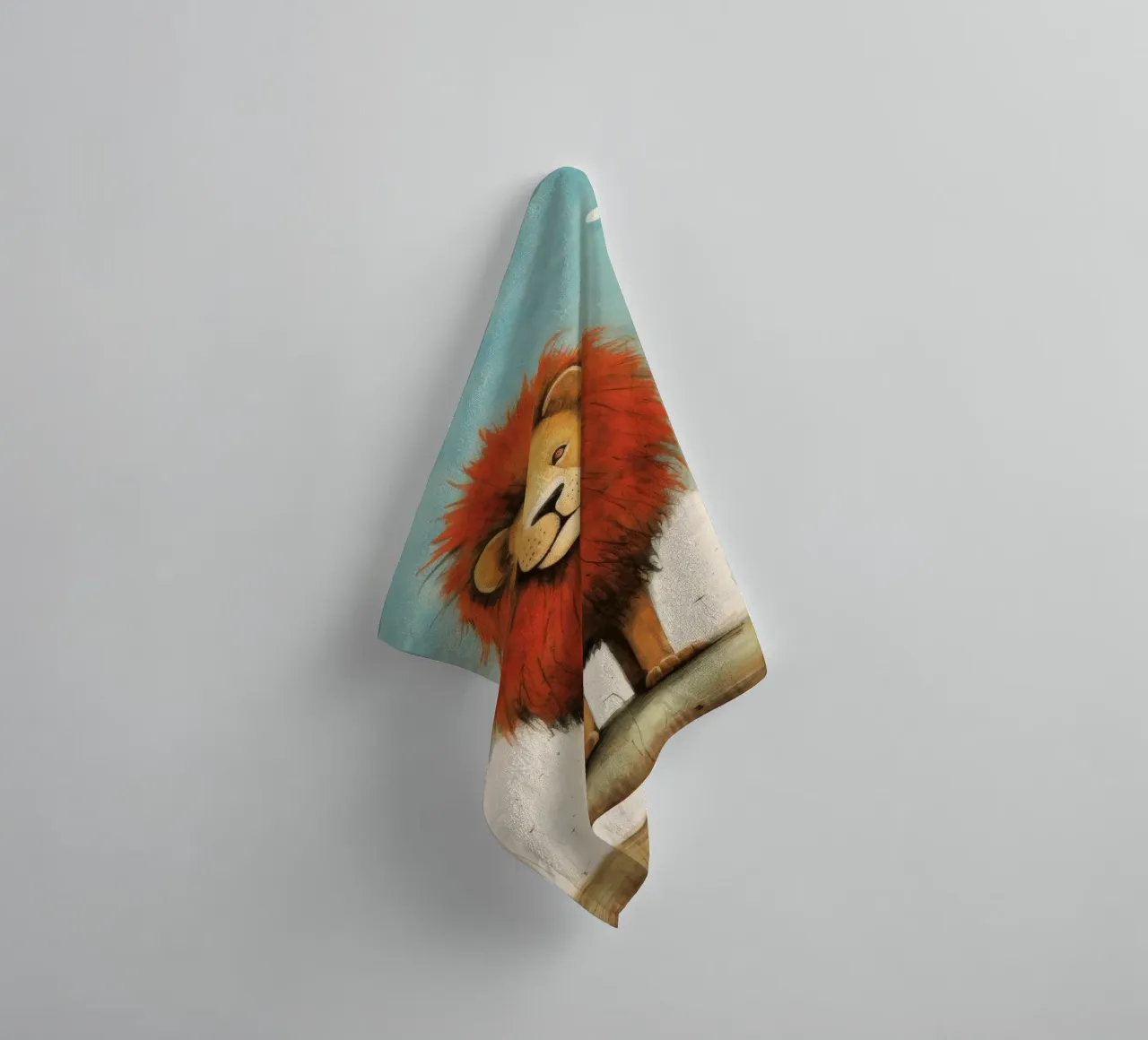 Leone minimo 1 asciugamano da bagno da Minimal Animal Art