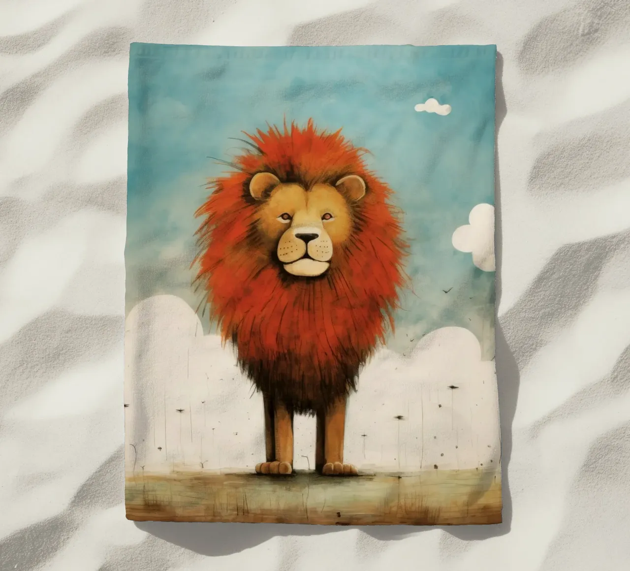 Minimo Leone telo mare da Minimal Animal Art