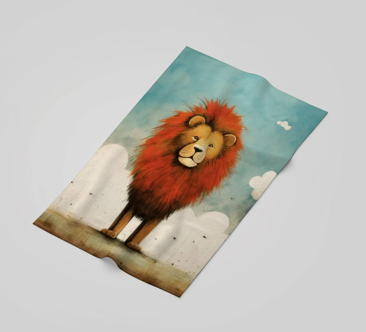 Minimo Leone telo mare da Minimal Animal Art