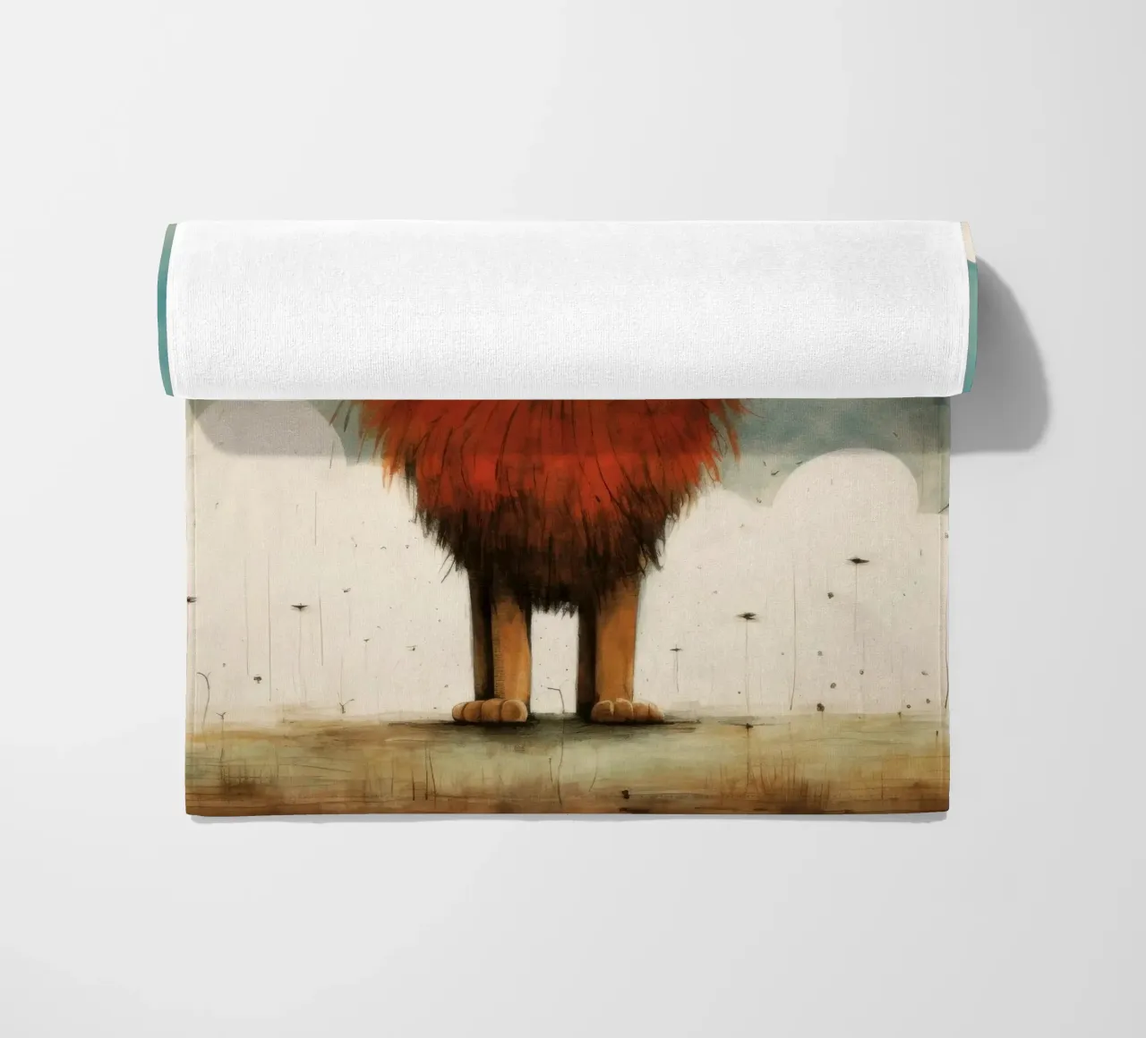 Minimo Leone telo mare da Minimal Animal Art