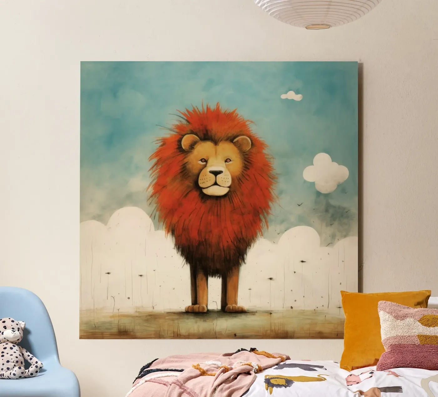 Minimo Leone pannello forex da Minimal Animal Art