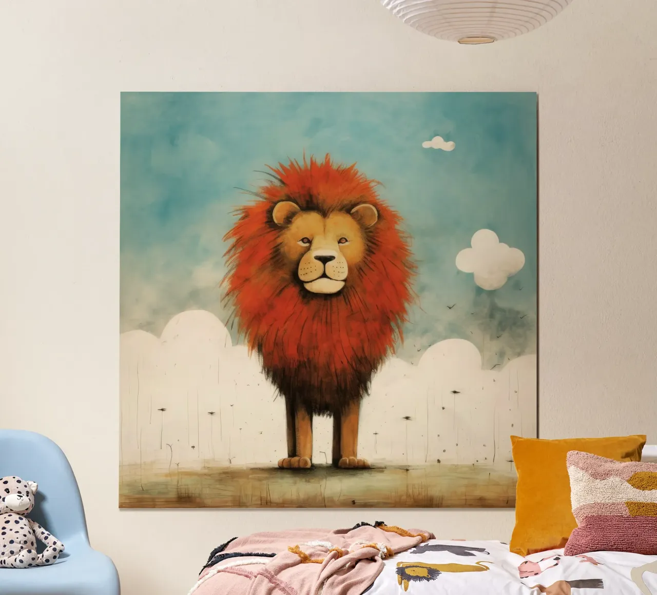 Minimo Leone poster da Minimal Animal Art