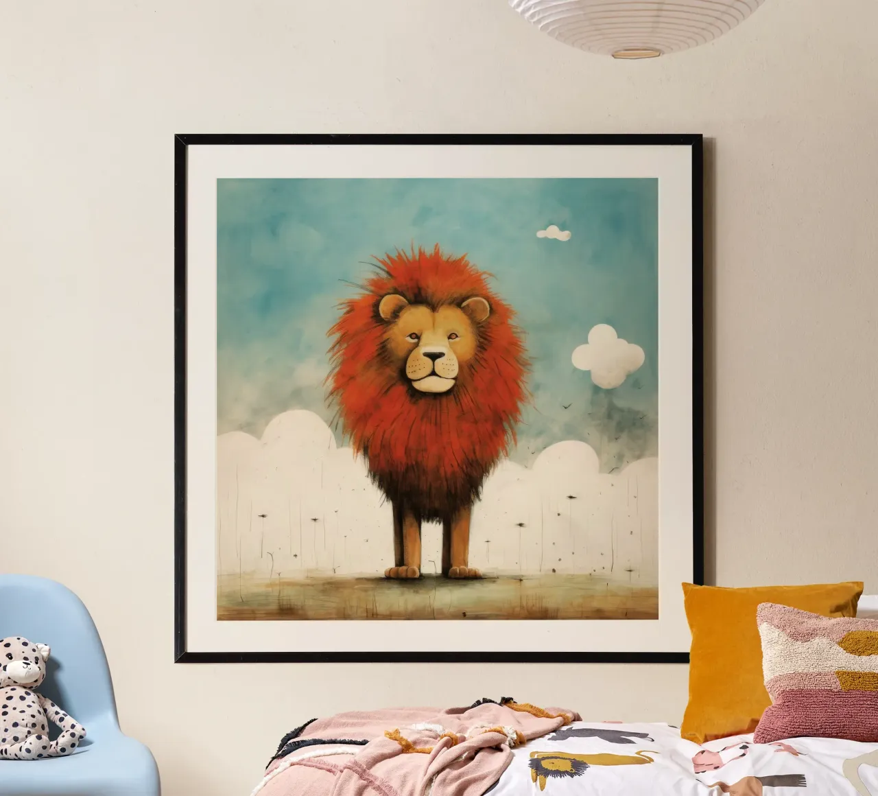 Minimo Leone poster da Minimal Animal Art