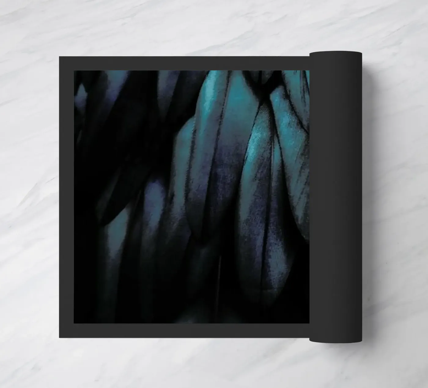 Dark Feathers doormat by Monika Strigel