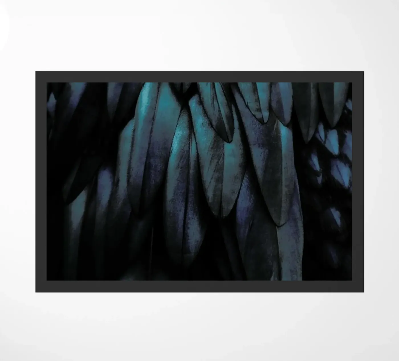 Dark Feathers doormat by Monika Strigel