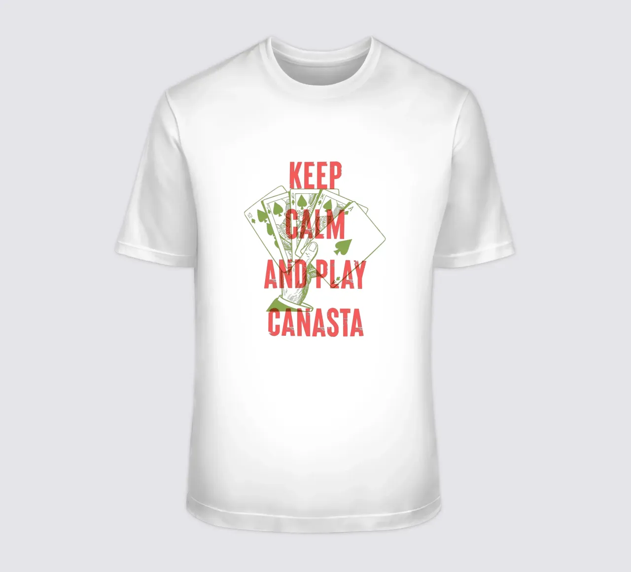 Blijf kalm en speel canasta t-shirt van Vintagrafica