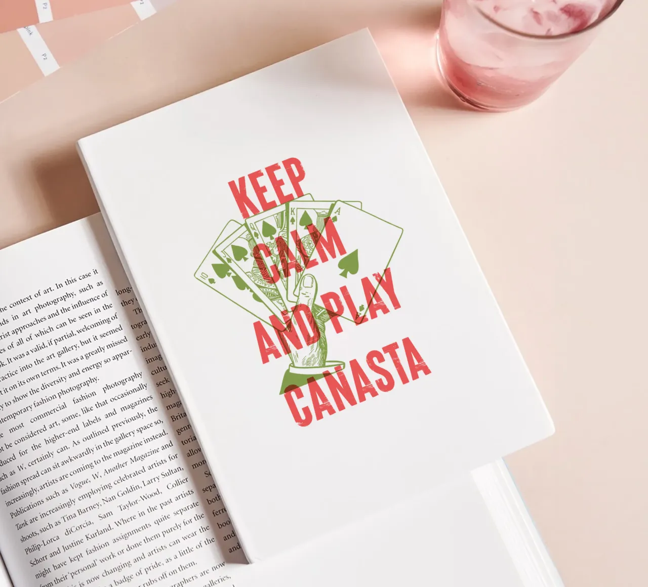 Keep Calm and Play Canasta notebook by Vintagrafica