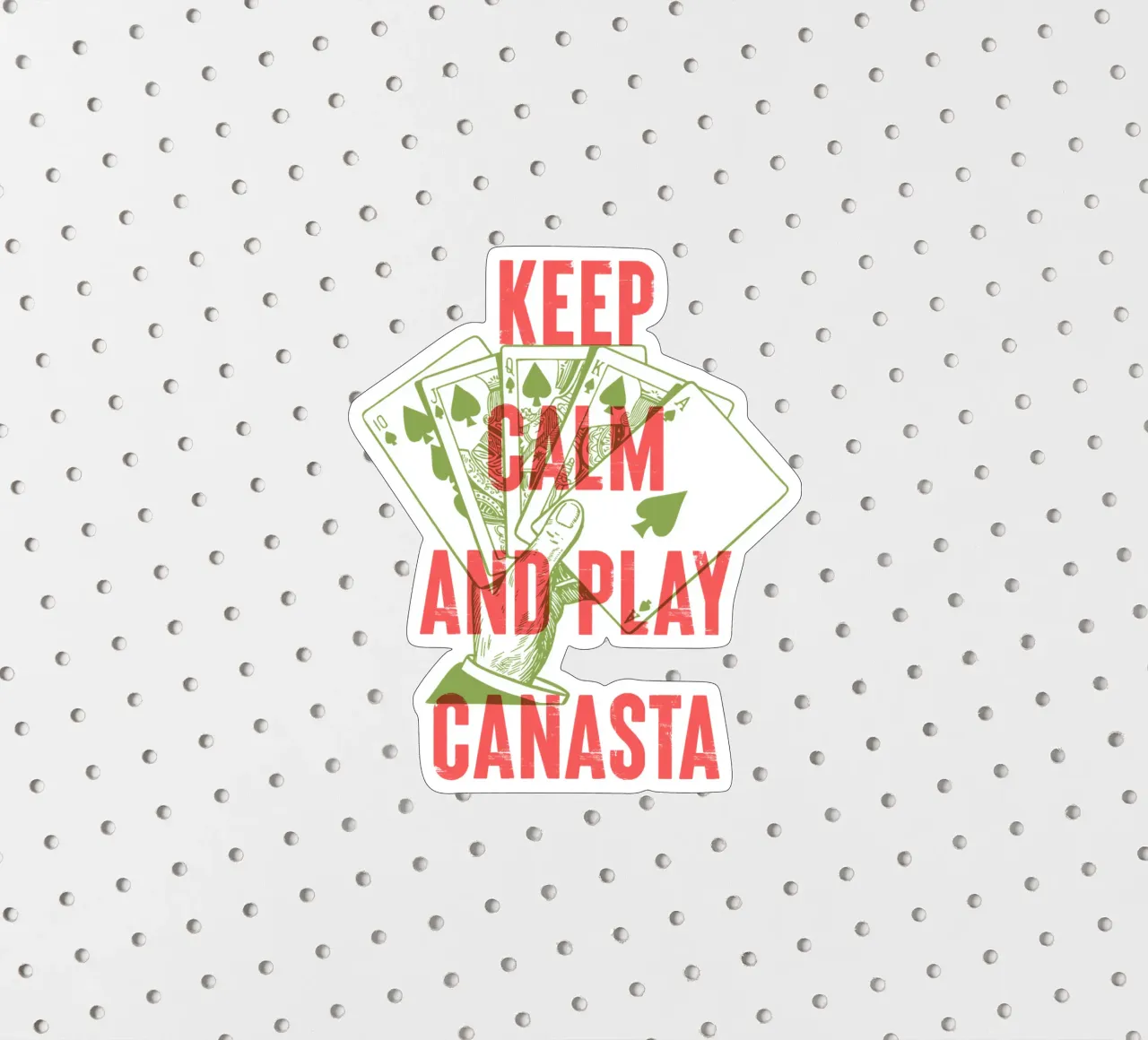 Keep Calm and Play Canasta sticker by Vintagrafica