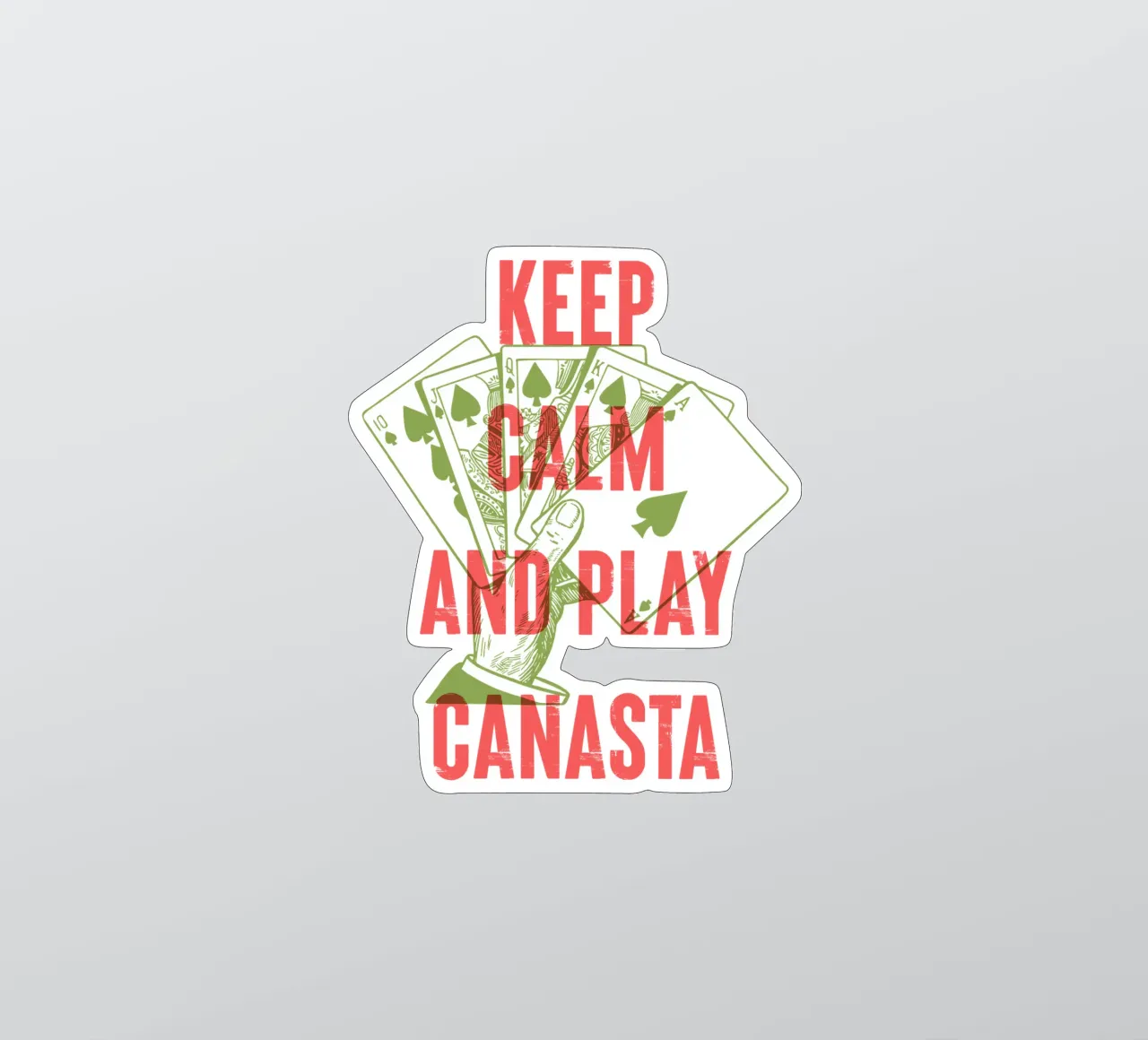 Keep Calm and Play Canasta sticker by Vintagrafica