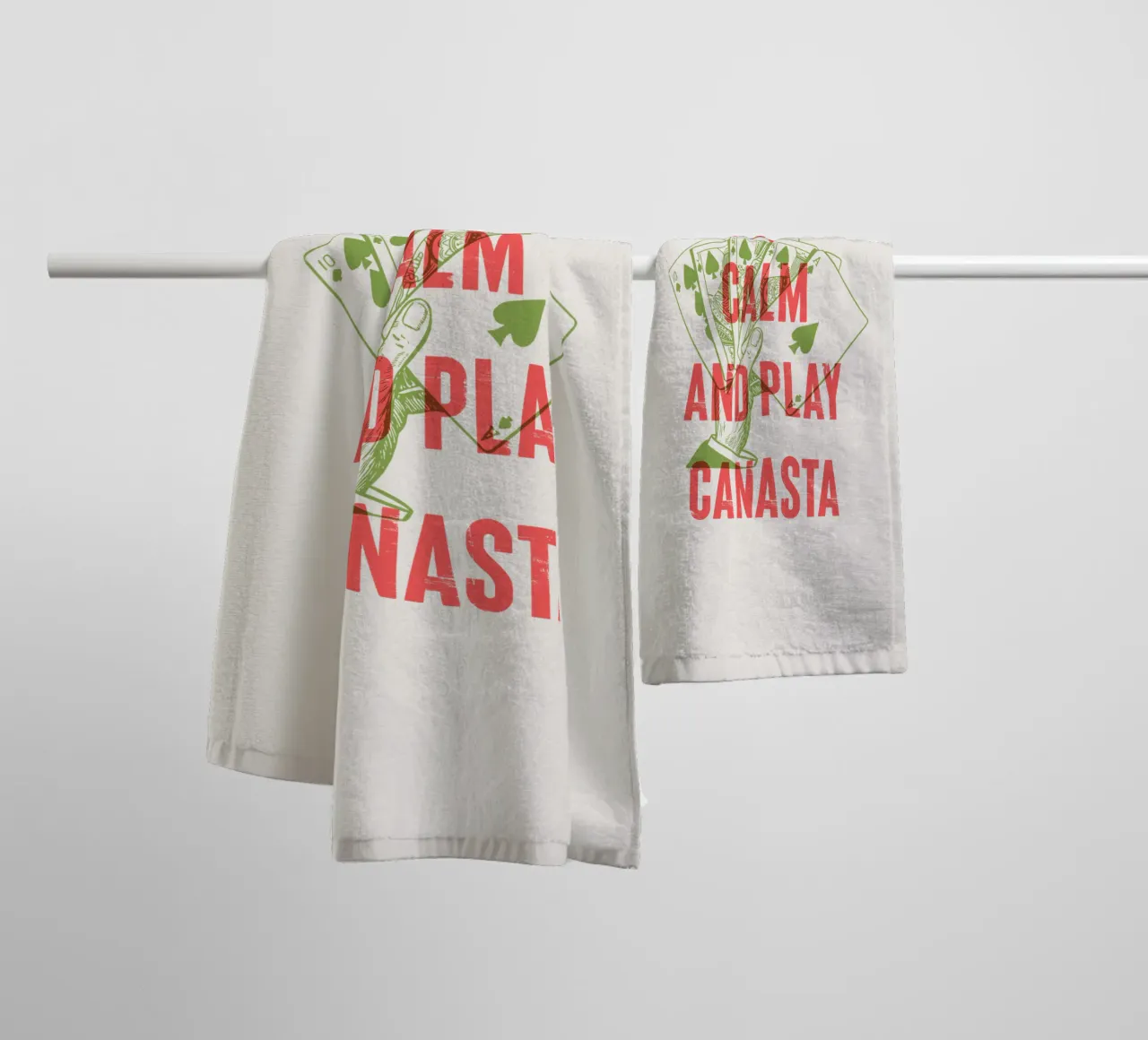 Keep Calm and Play Canasta towel by Vintagrafica