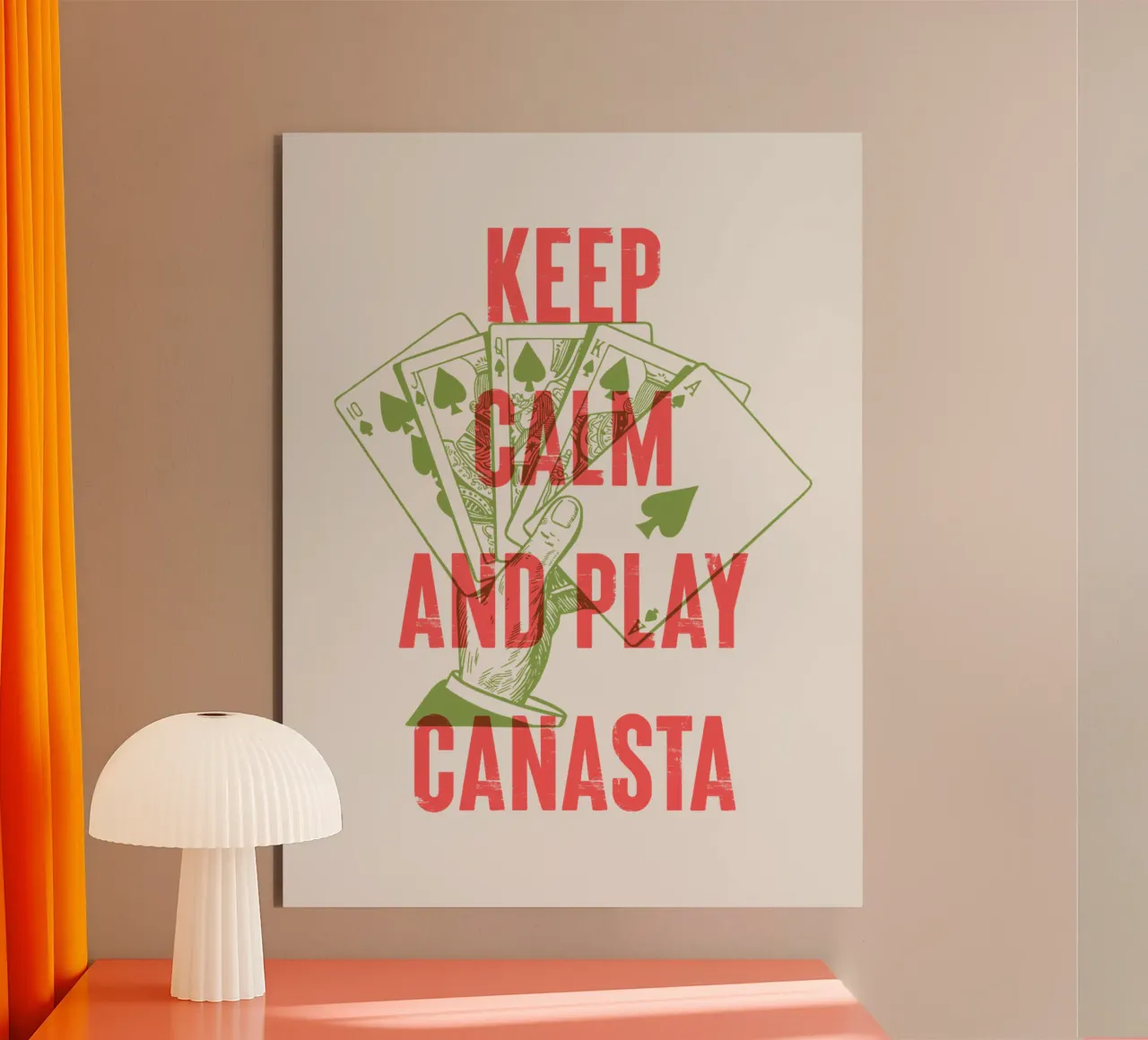 Keep Calm and Play Canasta alu-dibond by Vintagrafica