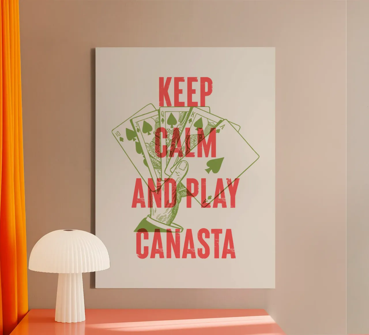Keep Calm and Play Canasta canvas by Vintagrafica