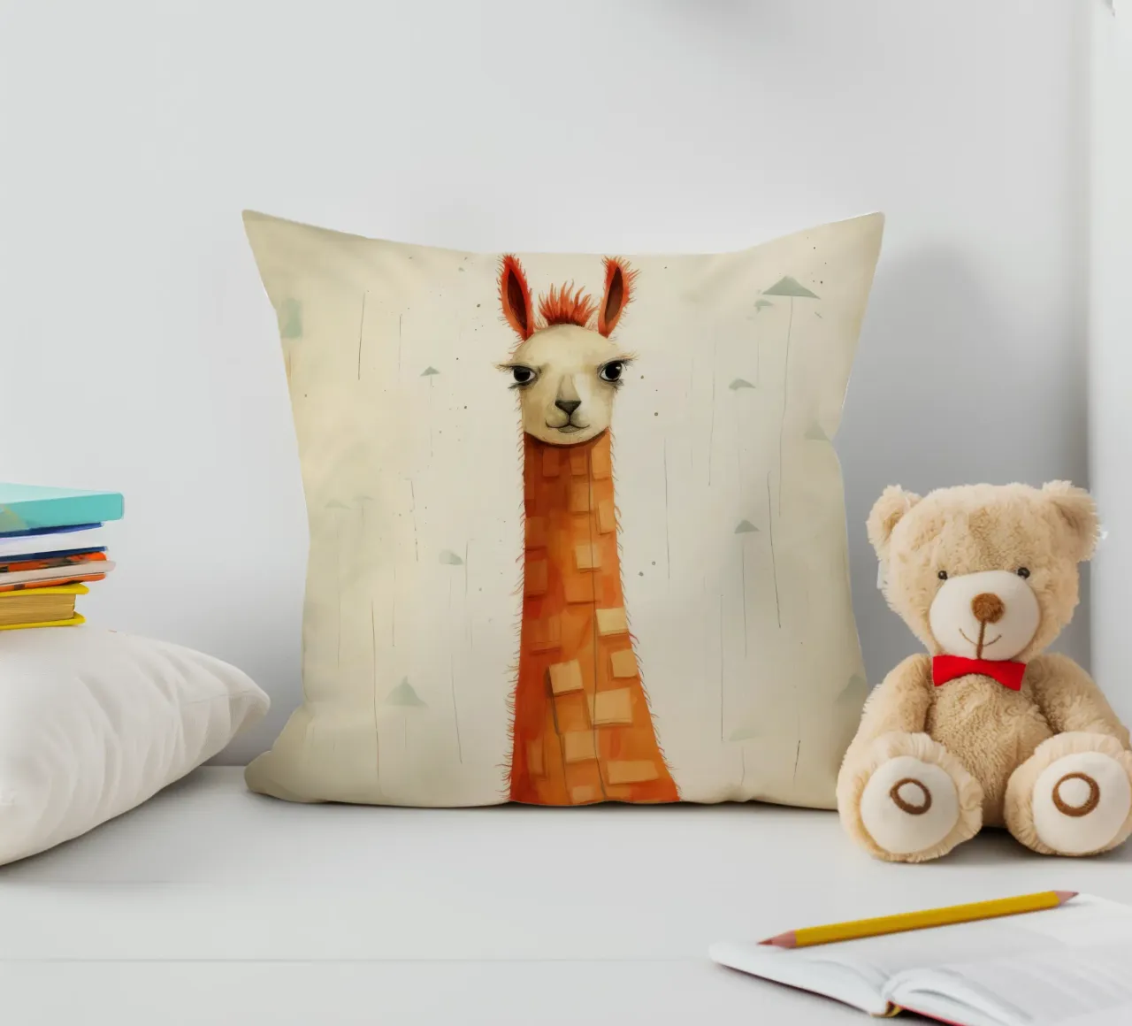 Minimal Flame 3 decorative cushion by Minimal Animal Art