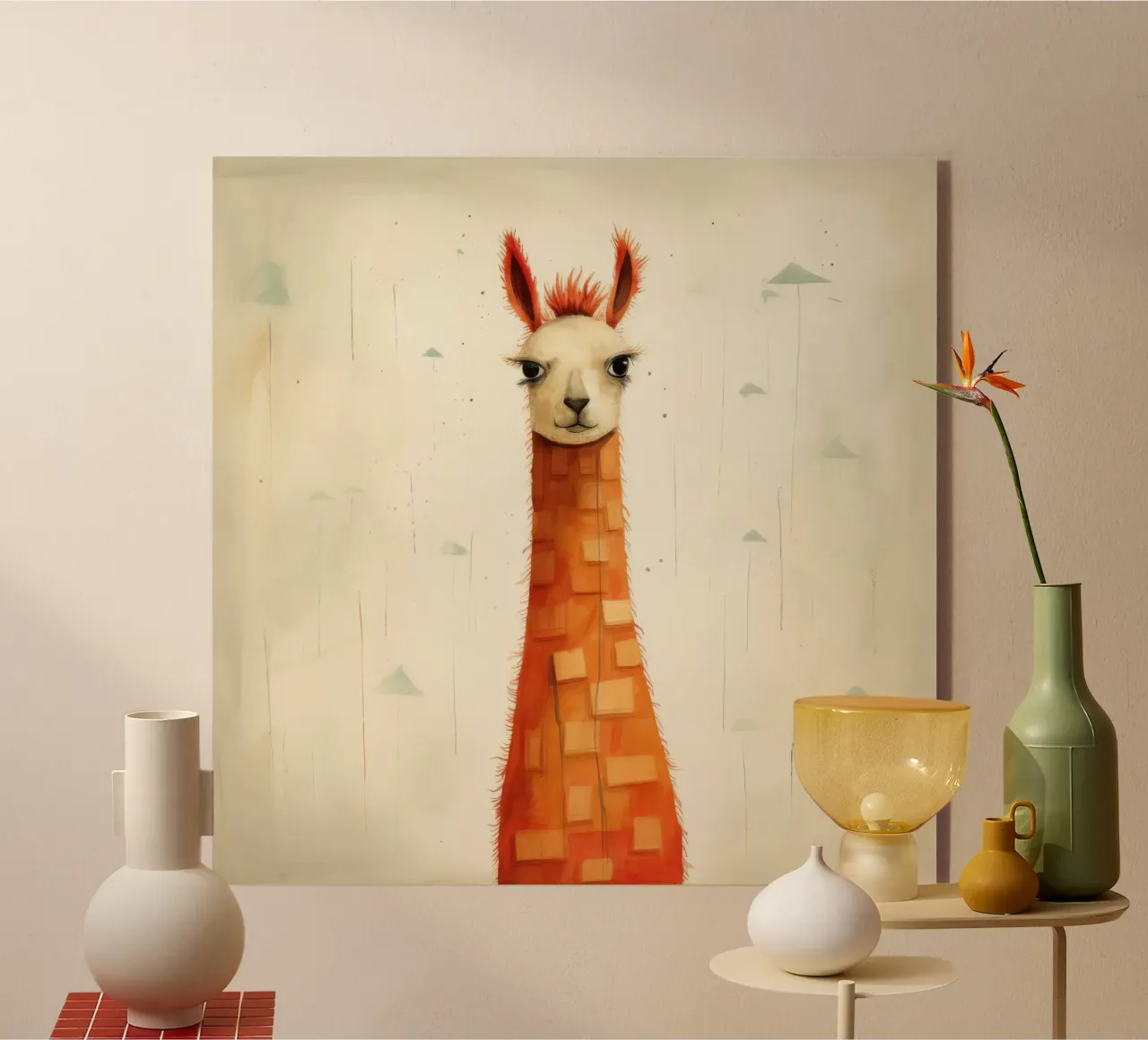 Minimal Llama plexiglass da Minimal Animal Art