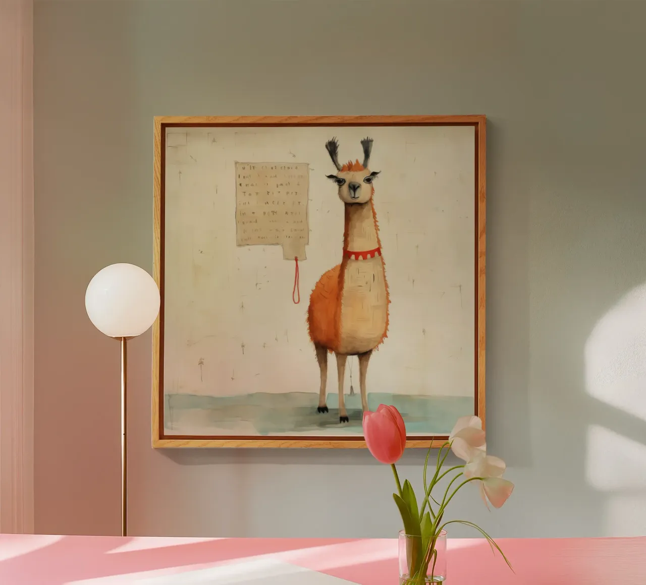 Minimal Llama plexiglass da Minimal Animal Art