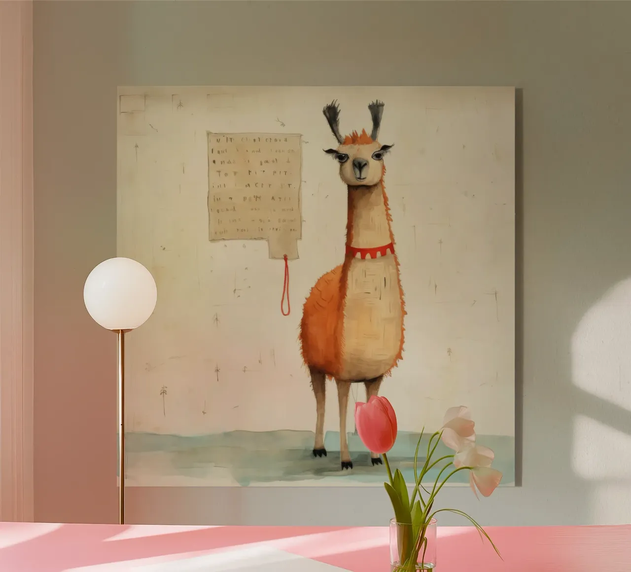 Minimal Llama plexiglass da Minimal Animal Art