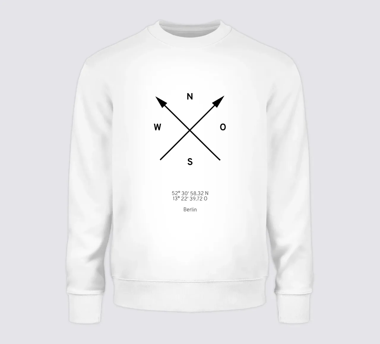 Kompass Koordinaten sweatshirt by WORTSPIEL